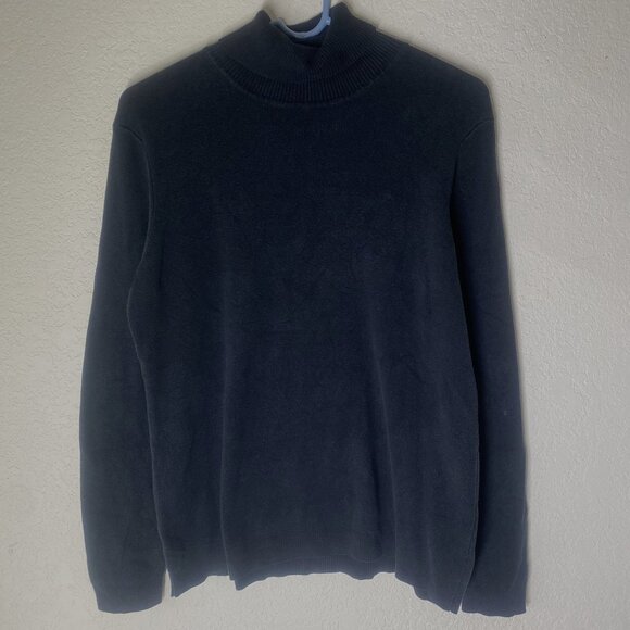 Chicos Silk Blend Turtleneck Sweater Womens Size 3 US 12 Black Capsule Minimalis - Picture 1 of 9